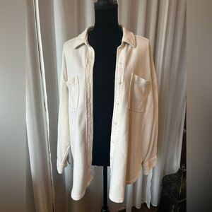 Aerie Oversized Button-Down Lumberjane in Cream